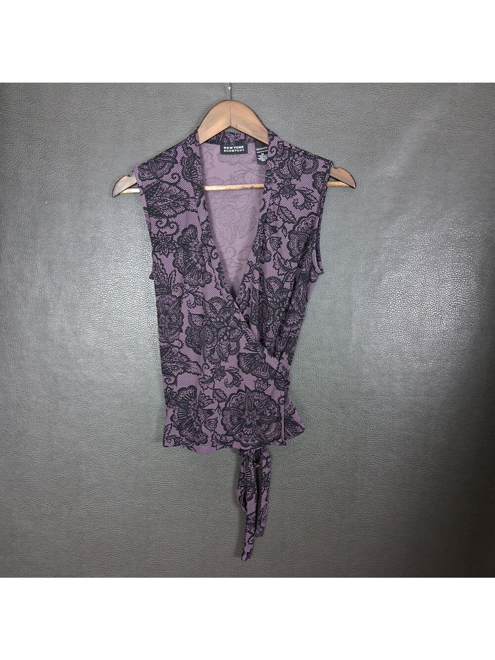 Vintage Top Womens Medium Lace Print Wrap Surplus Romantic Feminine Y2K Vintage